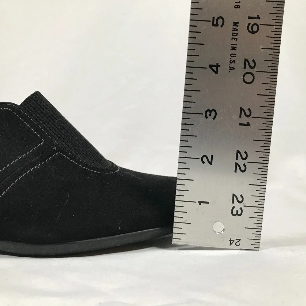 Soft Spots Black Cushion Slip On Wedge Heel Shoes Womens US 11W EU 42 UK 9‎ NWOT
